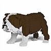 English Bulldog Brown & White Jekca Lego Sculpture
